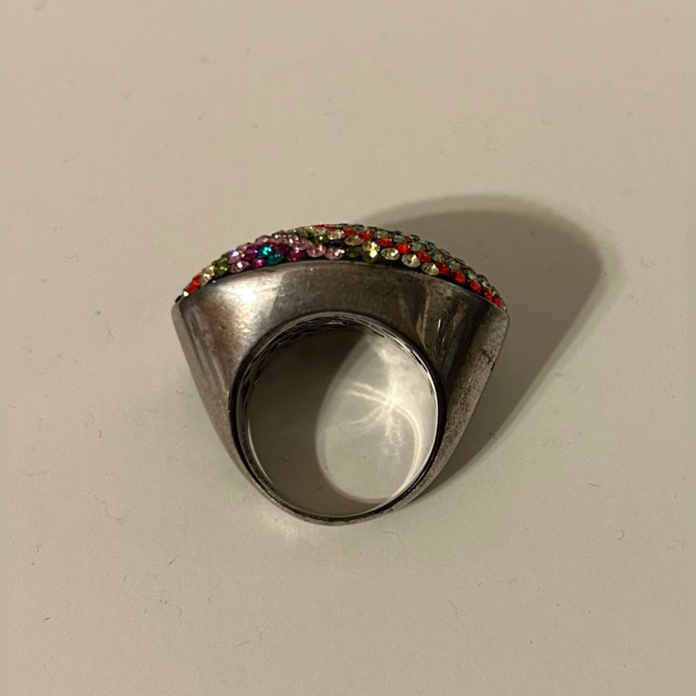 Multicolor Crystal Statement Ring - image 3